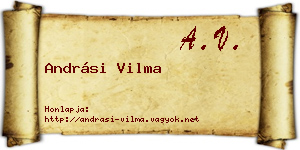 Andrási Vilma névjegykártya